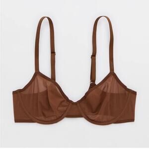 NWT Aerie SMOOTHEZ Mesh Unlined Balconette Bra 32C